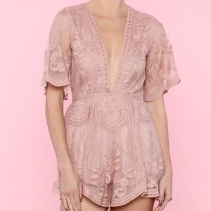 Honey punch lace romper
